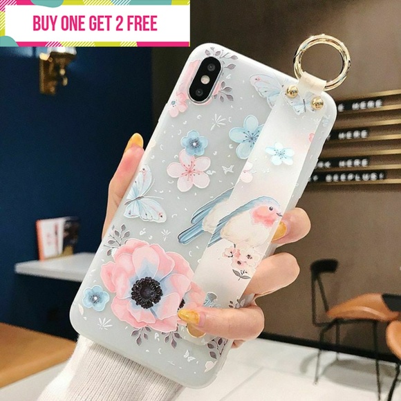 Parrot TPU Phone Case with Wrist Strap Anti-Fall - Picture 1 of 8